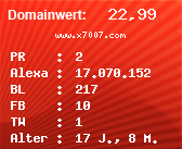 Domainbewertung - Domain www.x7007.com bei Domainwert24.net