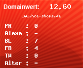 Domainbewertung - Domain www.hce-shops.de bei Domainwert24.net