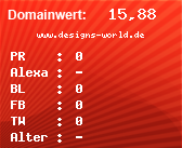 Domainbewertung - Domain www.designs-world.de bei Domainwert24.net