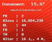 Domainbewertung - Domain www.billigparken.com bei Domainwert24.net