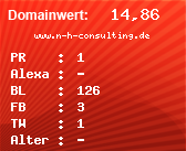 Domainbewertung - Domain www.n-h-consulting.de bei Domainwert24.net