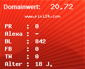 Domainbewertung - Domain www.pixi24.com bei Domainwert24.net