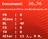 Domainbewertung - Domain www.homoeopathie-luedinghausen.de bei Domainwert24.net