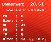 Domainbewertung - Domain www.praxis-dr-klapheck.de bei Domainwert24.net