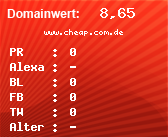 Domainbewertung - Domain www.cheap.com.de bei Domainwert24.net