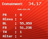 Domainbewertung - Domain www.sz.de bei Domainwert24.net