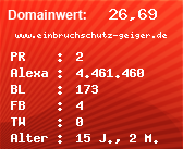 Domainbewertung - Domain www.einbruchschutz-geiger.de bei Domainwert24.net