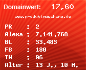 Domainbewertung - Domain www.produktmaschine.de bei Domainwert24.net