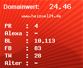Domainbewertung - Domain www.heizoel24.de bei Domainwert24.net