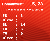 Domainbewertung - Domain internetschriftsteller.de bei Domainwert24.net