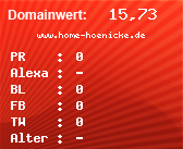 Domainbewertung - Domain www.home-hoenicke.de bei Domainwert24.net