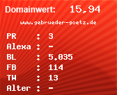 Domainbewertung - Domain www.gebrueder-goetz.de bei Domainwert24.net