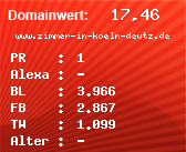 Domainbewertung - Domain www.zimmer-in-koeln-deutz.de bei Domainwert24.net