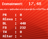 Domainbewertung - Domain www.xn--gebudereinigungkln-ntb78a.de bei Domainwert24.net