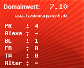 Domainbewertung - Domain www.leadmanagement.de bei Domainwert24.net