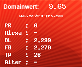 Domainbewertung - Domain www.contra-pro.com bei Domainwert24.net