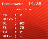 Domainbewertung - Domain www.cola.de bei Domainwert24.net