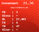 Domainbewertung - Domain www.readmore.de bei Domainwert24.net