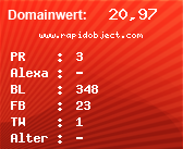 Domainbewertung - Domain www.rapidobject.com bei Domainwert24.net