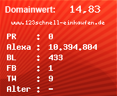 Domainbewertung - Domain www.123schnell-einkaufen.de bei Domainwert24.net