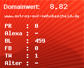 Domainbewertung - Domain www.antrag-auf-mahnbescheid.de bei Domainwert24.net
