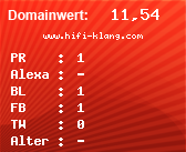 Domainbewertung - Domain www.hifi-klang.com bei Domainwert24.net