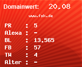 Domainbewertung - Domain www.fsk.de bei Domainwert24.net