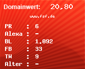 Domainbewertung - Domain www.fsf.de bei Domainwert24.net