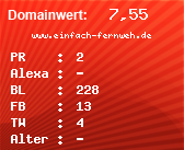 Domainbewertung - Domain www.einfach-fernweh.de bei Domainwert24.net