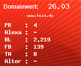 Domainbewertung - Domain www.teia.de bei Domainwert24.net