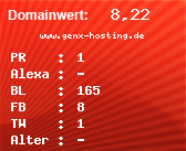 Domainbewertung - Domain www.genx-hosting.de bei Domainwert24.net