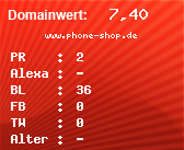 Domainbewertung - Domain www.phone-shop.de bei Domainwert24.net