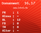 Domainbewertung - Domain www.lokal.de bei Domainwert24.net