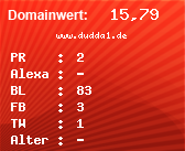 Domainbewertung - Domain www.dudda1.de bei Domainwert24.net