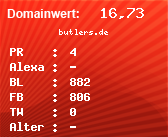 Domainbewertung - Domain butlers.de bei Domainwert24.net