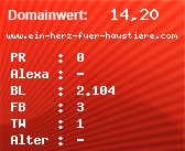 Domainbewertung - Domain www.ein-herz-fuer-haustiere.com bei Domainwert24.net