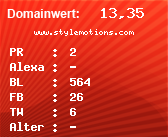 Domainbewertung - Domain www.stylemotions.com bei Domainwert24.net