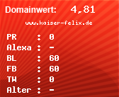 Domainbewertung - Domain www.kaiser-felix.de bei Domainwert24.net