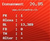 Domainbewertung - Domain www.onlineshop.ch bei Domainwert24.net