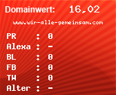 Domainbewertung - Domain www.wir-alle-gemeinsam.com bei Domainwert24.net