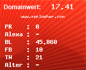 Domainbewertung - Domain www.xsplasher.com bei Domainwert24.net