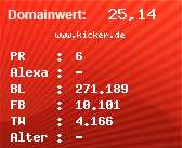 Domainbewertung - Domain www.kicker.de bei Domainwert24.net