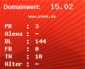 Domainbewertung - Domain www.saas.de bei Domainwert24.net