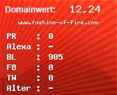 Domainbewertung - Domain www.fashion-of-fire.com bei Domainwert24.net