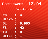 Domainbewertung - Domain fachadmin.de bei Domainwert24.net