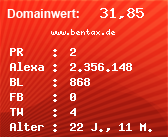 Domainbewertung - Domain www.bentax.de bei Domainwert24.net