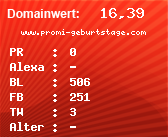 Domainbewertung - Domain www.promi-geburtstage.com bei Domainwert24.net