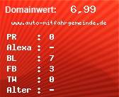 Domainbewertung - Domain www.auto-mitfahrgemeinde.de bei Domainwert24.net