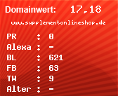 Domainbewertung - Domain www.supplementonlineshop.de bei Domainwert24.net
