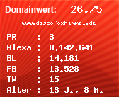 Domainbewertung - Domain www.discofoxhimmel.de bei Domainwert24.net